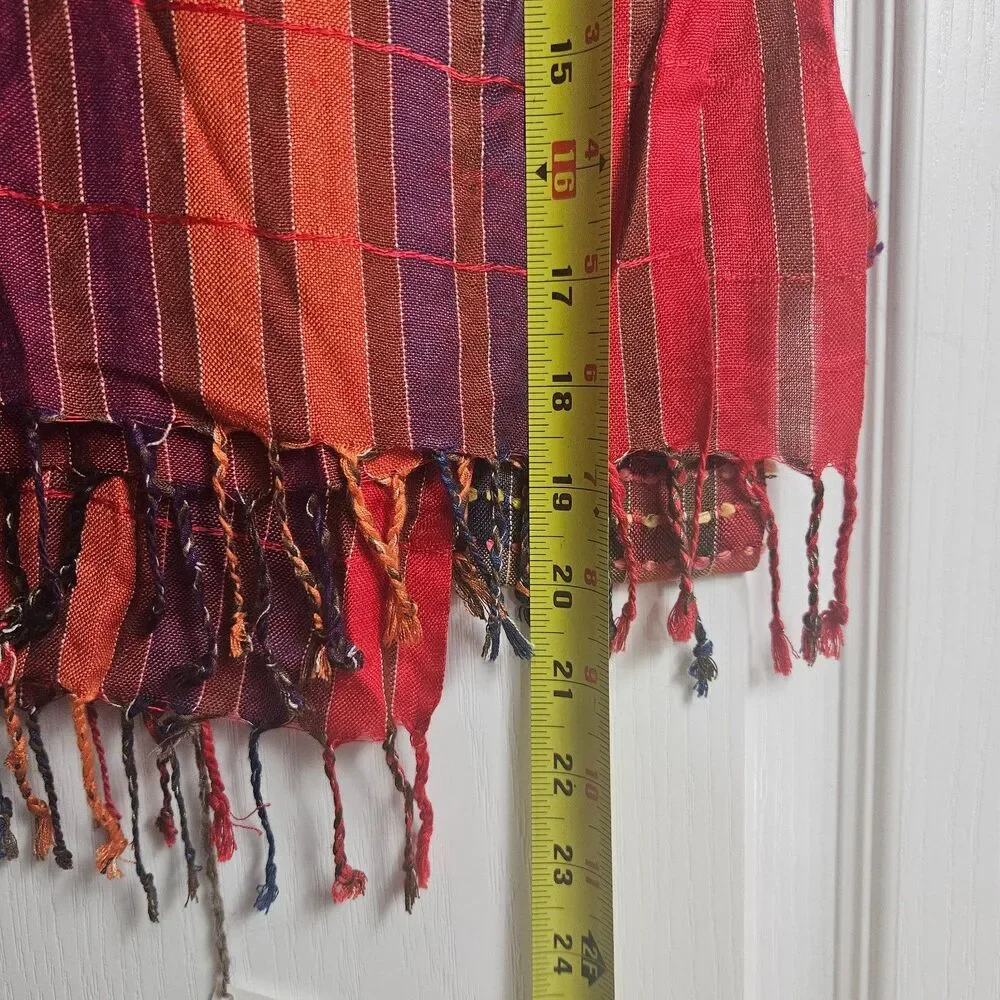 New Bloomsbury WA Lux Boutique Scarf Red and Purple Large Summer Weight Textured